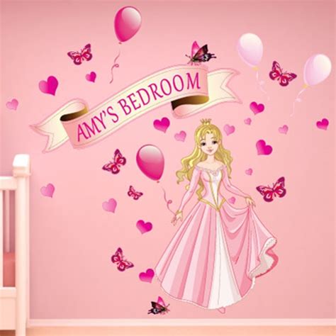 JAF Graphics. Personalised Girls Princess Wall Sticker Girls Large Bedroom Fairy Tale Sticker