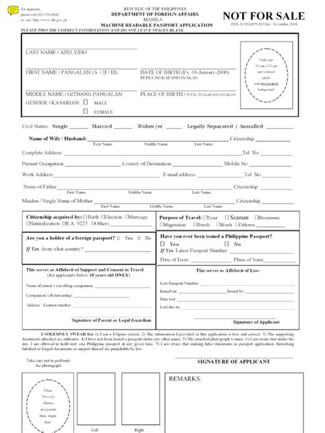 Philippine Passport Application Form | PDF