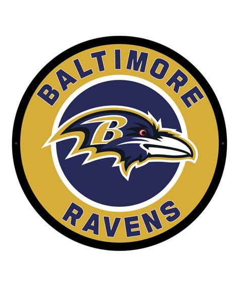 baltimore ravens logo with the baltimore raven's name in blue, yellow ...