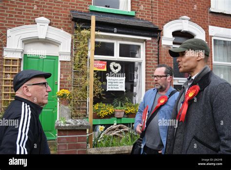 Clive Lewis, Labour MP for Norwich South, canvassing in Norwich 2 days before the local ...