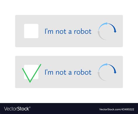 Template for entering captcha im not a robot Vector Image