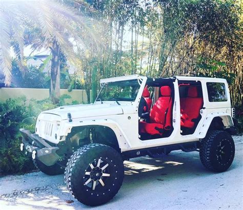 Jeep Wrangler Black Red Interior