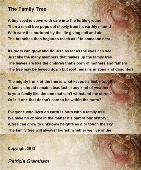 The Family Tree Poem by Patricia Grantham - Poem Hunter