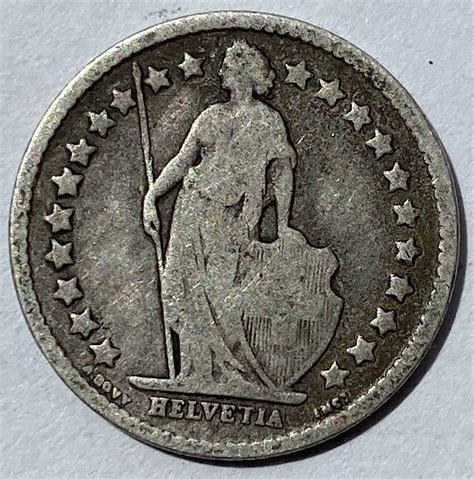 1882 Switzerland Silver 1/2 Franc - M J Hughes Coins