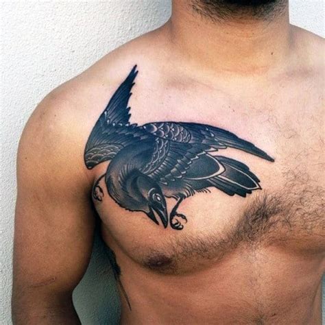 40 Traditional Crow Tattoo Designs For Men - Old School Birds