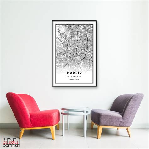 Madrid Map Print Printable Map of Madrid Madrid City Map | Etsy