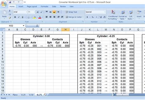 Converting Eye Prescription To 20 20 Chart