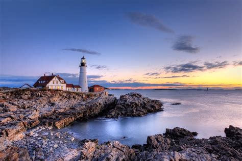 White lighthouse near body of water, portland head HD wallpaper ...