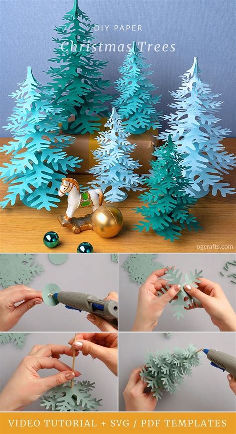 Diy Paper Christmas Tree, Paper Christmas Decorations, Christmas Crafts Diy, Christmas Projects ...