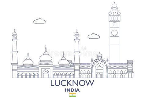 Lucknow Skyline Uttar Pradesh India City Vector Stock Vector ...