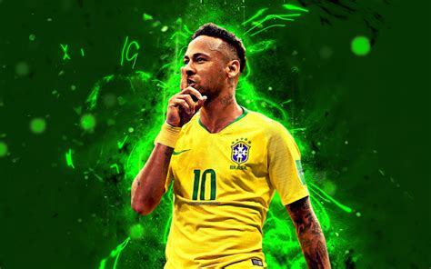 Download wallpapers Neymar, goal, neon lights, Brazil National Team ...