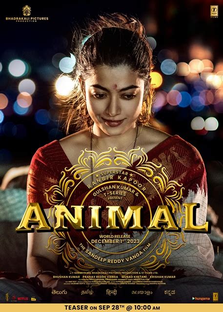 Animal Movie Rashmika Mandanna First Look Poster Launched - businessoftollywood