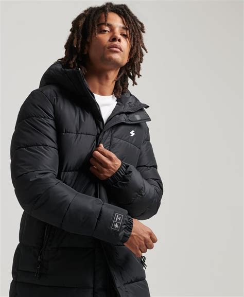 Superdry Logo Hooded Longline Coat