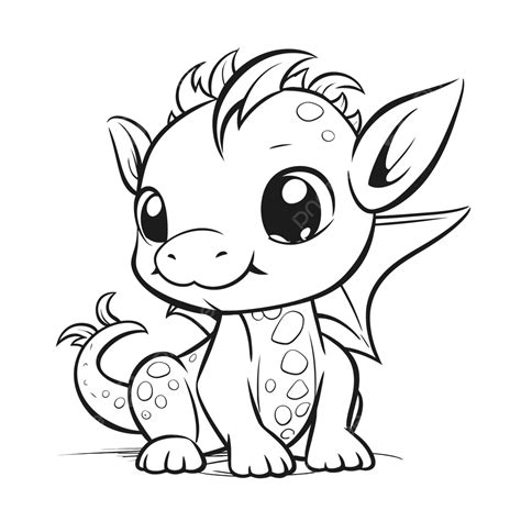 Cute Baby Dragon Coloring Pages Outline Sketch Drawing Vector, Dragon Drawing, Baby Drawing ...