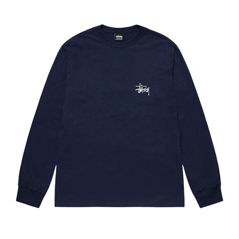 Stussy Basic Stüssy Long Sleeve T-Shirt (Navy) - 1994870-NVY - Consortium