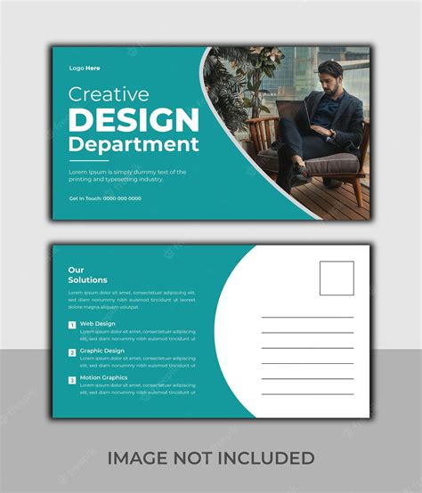 Premium Vector | Corporate business postcard template design.