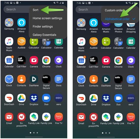 How to sort the app drawer alphabetically on a Samsung Galaxy phone ...