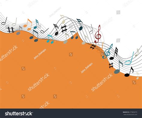 Music Notes On Solid Orange Background Stock Vector (Royalty Free ...