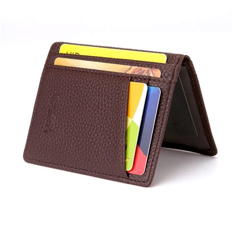 Credit Card Holder with ID Window,RFID Protected card wallet,PU Leather Slim Wallets - Walmart.com