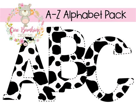 Cow Print Alphabet Pack / Country Cow Print Alphapack Letters | Etsy