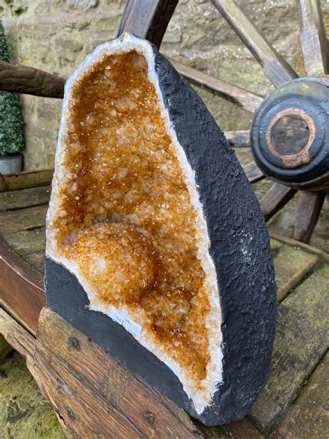 Citrine Geode. Crystal Cluster Druzy Premium Grade 13.15kg H31xW26xD22cm