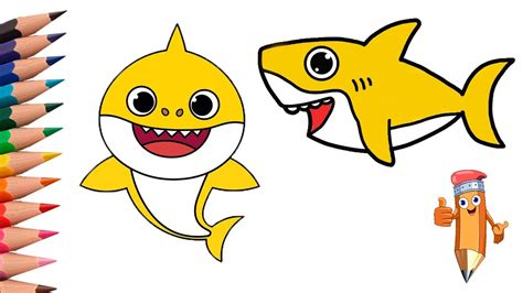 How to draw a baby shark easy step by step - YouTube