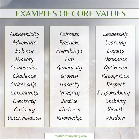 Personal Core Values – A Road To Meaningful Life - Real Life Counselling