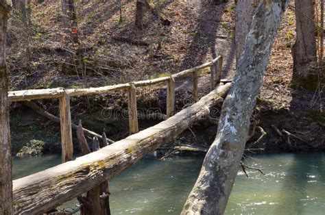 Wooden Log Bridge Connecting Hiking Trail Stock Photo - Image of fresh, rustic: 73567400