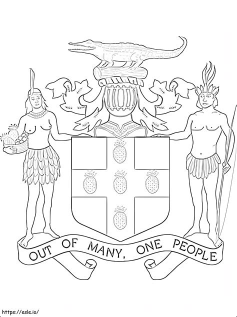 Coat Of Arms Of Jamaica coloring page