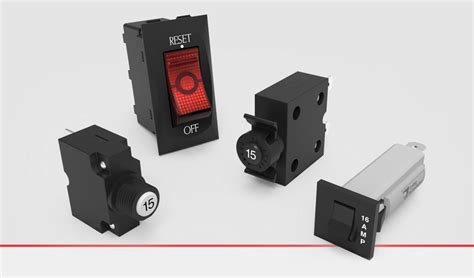 Thermal Circuit Breakers with Rocker and Push-To-Reset Actuators