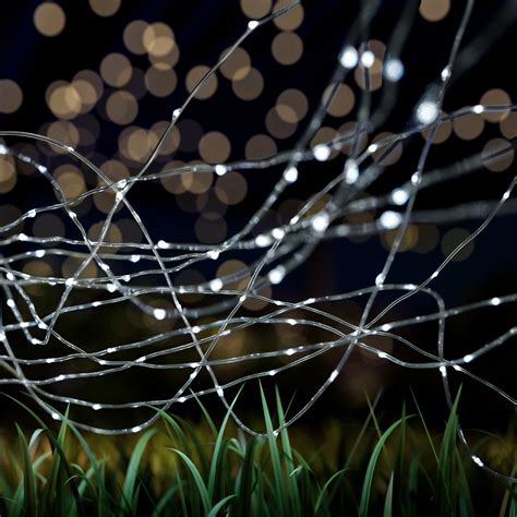 Outdoor Starry Solar String Lights- Solar Powered Cool White Fairy 200 LED Lights with 8 ...