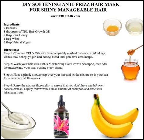 #DIY Hair Softening Anti-Frizz Hair Mask for Shinier Manageable Hair. #DIYHair #DIYRecipes # ...