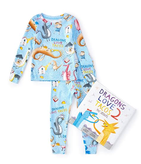 Books To Bed Little/Big Boys 2-10 Dragons Love Tacos 2-Piece Pajamas & Book Set | Dillard's