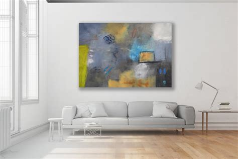 Grey Abstract Painting / Original Art / Large Grey Artwork / - Etsy