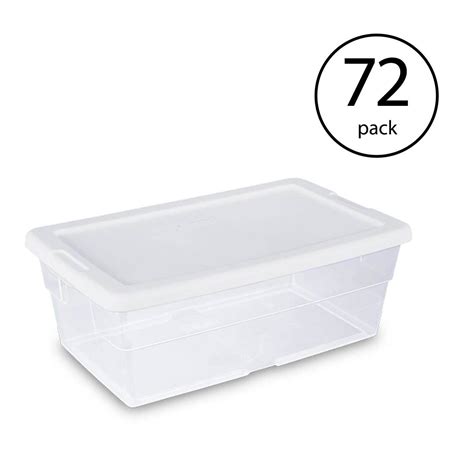 Sterilite 6 Quart Clear Plastic Stacking Storage Container Tote (72 Pack) - Walmart.com ...