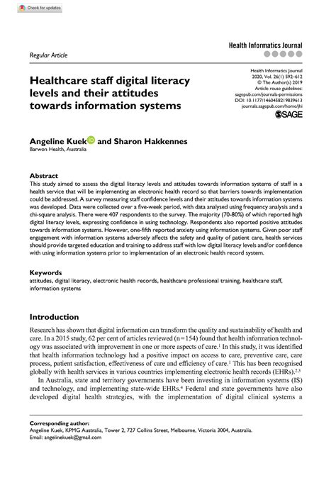 1460458219839613 2 - document - doi/10.1177/ Health Informatics Journal 2020, Vol. 26(1) 592 ...