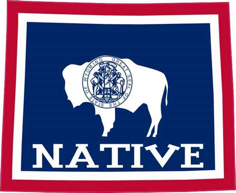 4.5in x 3.5in Wyoming Flag Native Sticker