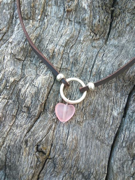 Heart Choker Necklace for Women Silver Ring Necklace Quartz | Etsy