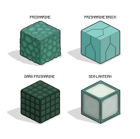 Here's an illustration of the Prismarine blocks. : r/Minecraft