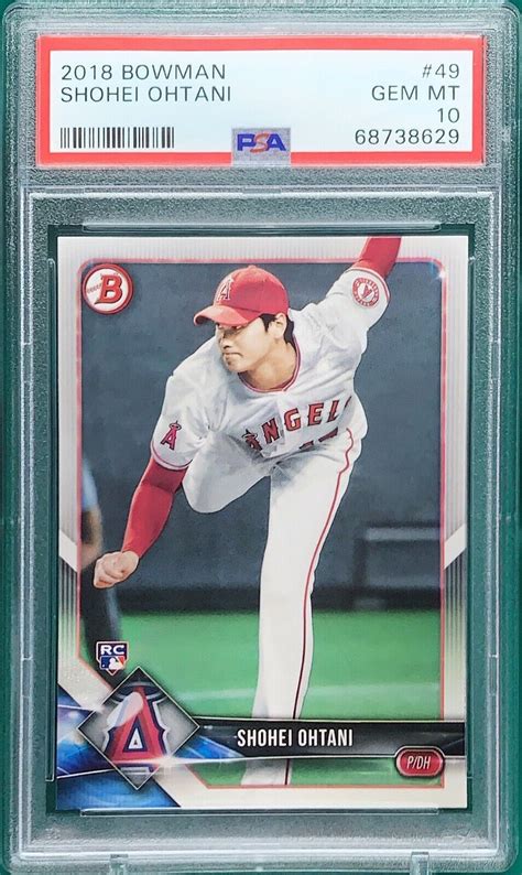 2018 Bowman #49 Shohei Ohtani Angels RC Rookie PSA 10 GEM MINT | eBay