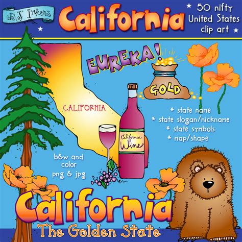 California USA - State Symbols Clip Art Download - Clip Art Library