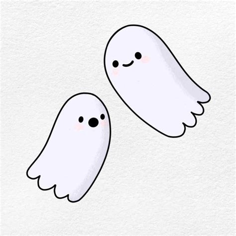 20 Cute Ghost Drawing Ideas - How To Draw A Ghost - Blitsy