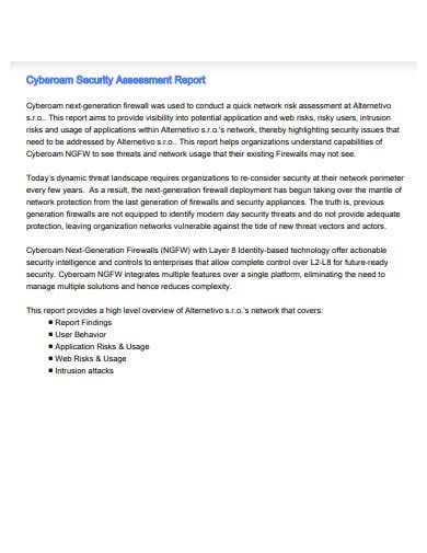 FREE 5+ Security Assessment Report Templates in Google Docs | MS Word | Pages | PDF | Free ...