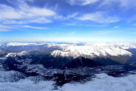 The French Alps were covered in snow on a sunny day in December ...