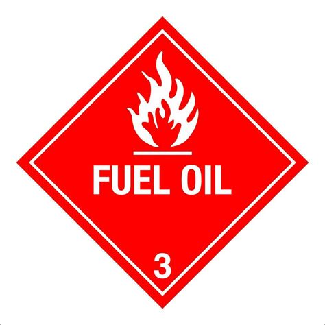 Class 3 Hazardous HAZMAT Material Label IATA Transportation Fuel Oil ...