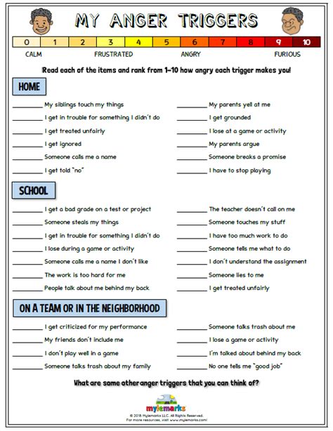 Identifying Triggers Activity For Kids