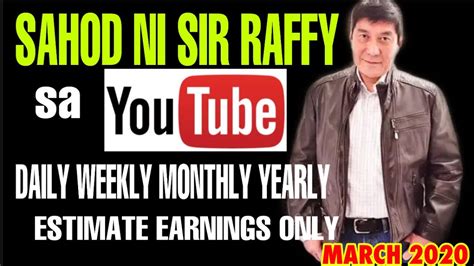 Raffy Tulfo in Action Estimated Earnings by Socialblade - YouTube