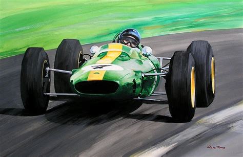 Jim Clark Lotus 25 Painting by Steve Jones