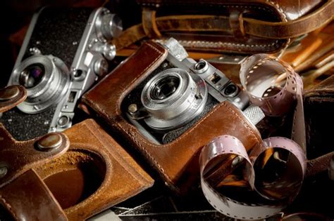 Premium Photo | A collection of old cameras and a camera