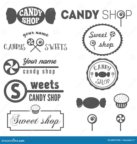 Collection of Vintage Logo and Logotype Elements Stock Vector - Illustration of cafe, cake: 50874750